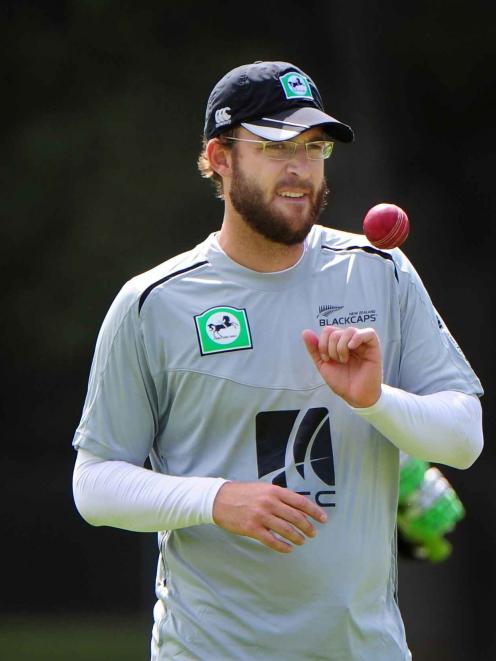 Black Caps captain Daniel Vettori at training yesterday.