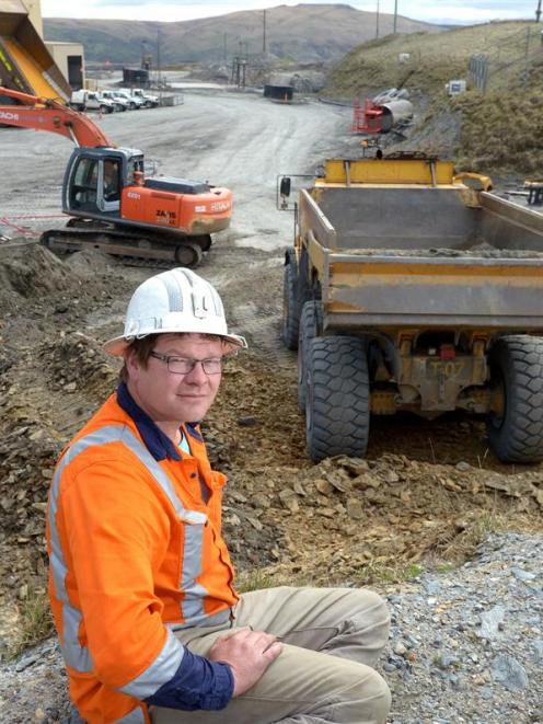Blair Skevington with some of his equipment at work at Oceana Gold's Macraes gold mine. Photo by...