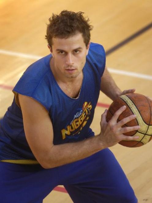 Otago Nuggets guard Jamie Blake trains at the Otago Boys High School gymnasium yesterday. Peter...