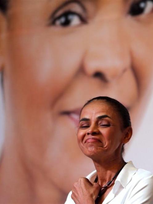 Brazilian presidential candidate Marina Silva in campaign mode. Photo by Reuters.