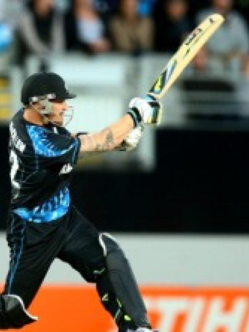Brendon McCullum steered New Zealand to a respectable total. (Photo by Phil Walter/Getty Images)