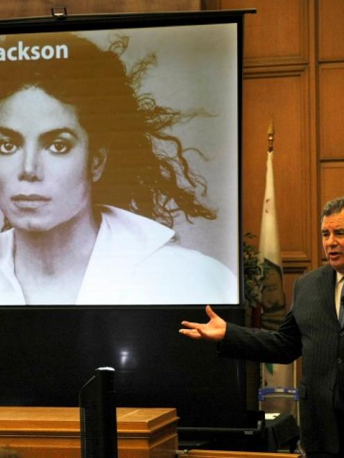Brian Panish, attorney for the Michael Jackson family delivers his closing argument to jurors in...