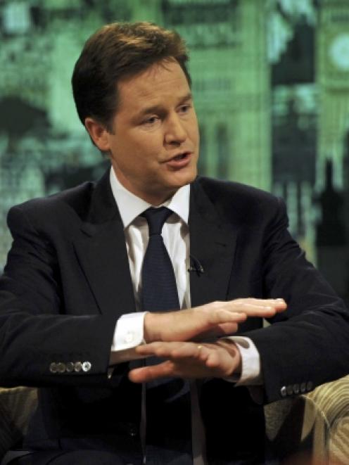 Britain's Deputy Prime Minister Nick Clegg exposed coalition tensions over Europe when he said he...