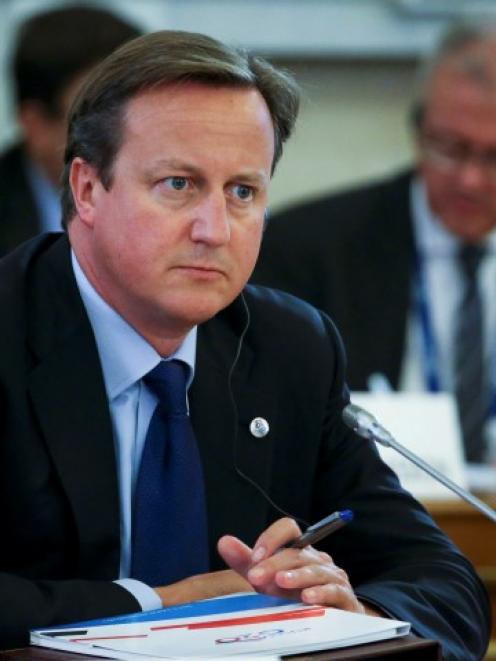 Britain's Prime Minister David Cameron attends the first working session of the G20 Summit in...