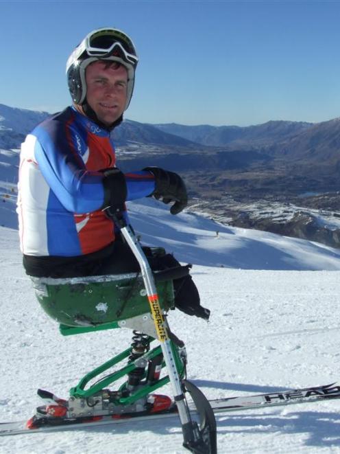British adaptive skier Ian Bishop, a competitor at the Winter Games, who lost both legs serving...