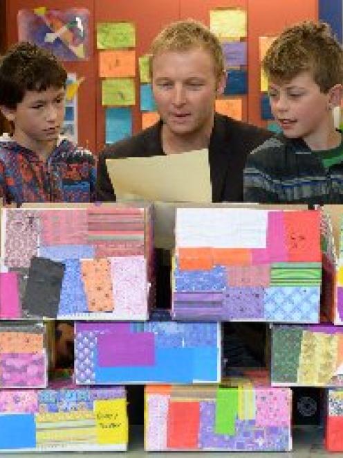 Broad Bay School principal Greg MacLeod with pupils (from left) Andie McGouther (5), Anika...