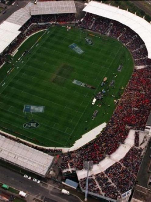An aerial view of Carisbrook Stadium.