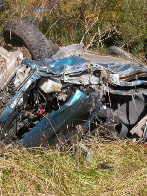 Piecing it together . . . Ken Paterson, from the police serious crash investigation unit,...