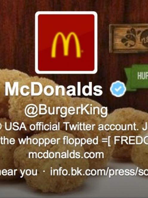 Burger King's Twitter account shows hacking activity in this screen grab before the account was...