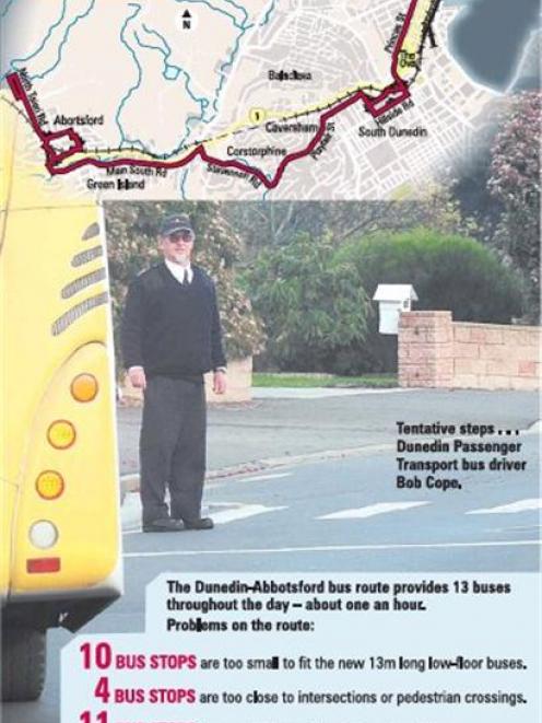 Dunedin Passenger Transport bus driver Bop Cope. Graphic by Hayden Smith.