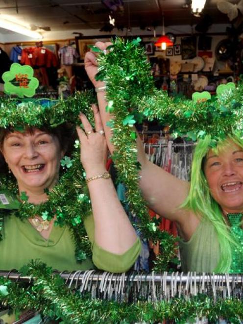 Butterflies The Hospice Shop supervisor Robyn Elliman (left) and volunteer Desley Campbell get in...