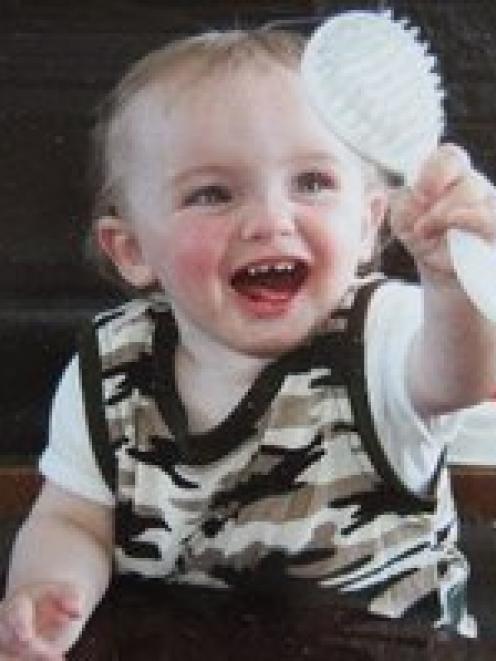 Caleb Skinner, 2, shown here last year in good health, is slowly responding to his parents as...