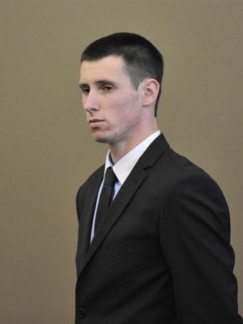 Cameron James Thomas in the dock in the Dunedin District Court yesterday. Photo by ODT.
