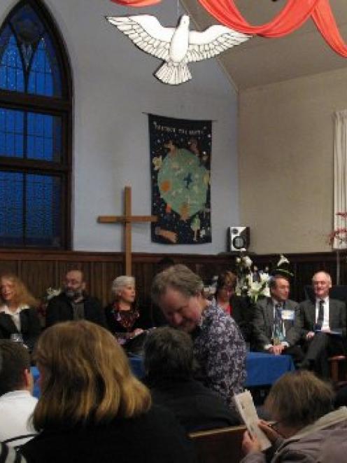Candidates and audience assemble in Opoho Presbyterian Church. Photo by Peter Dowden