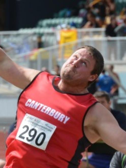 Cantabrian Tom Walsh shows the form that won him the senior men’s shot put title at the national...