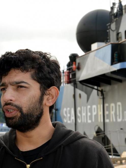 Captain Siddarth Chakravarty, on a Dunedin wharf, talks about the adventures of Steve Irwin in...