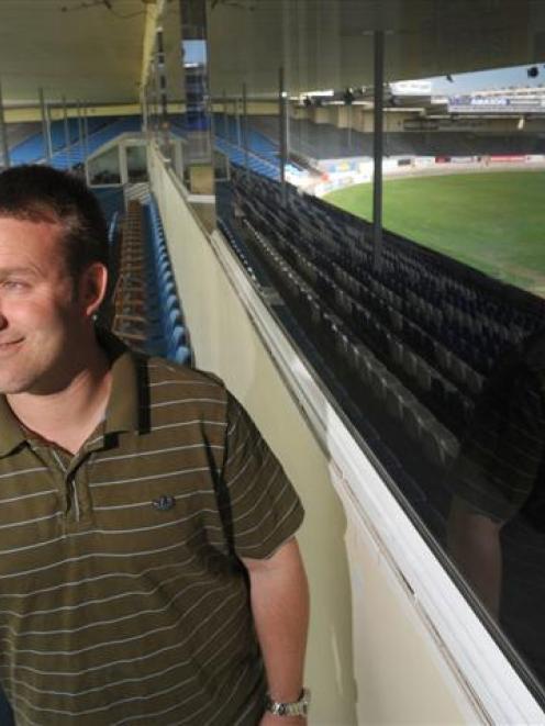 Carisbrook groundsman Coryn Huddy at the ground yesterday. Photo by Peter McIntosh.