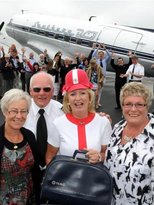 Carolyn Murray (second from right) celebrated her 60th birthday yesterday with a DC3 flight with...