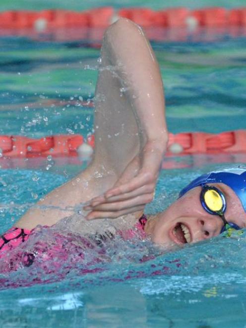 Cecilia Crooks (Neptune) in action during a girls' 400m freestyle race at the Neptune 30th Annual...