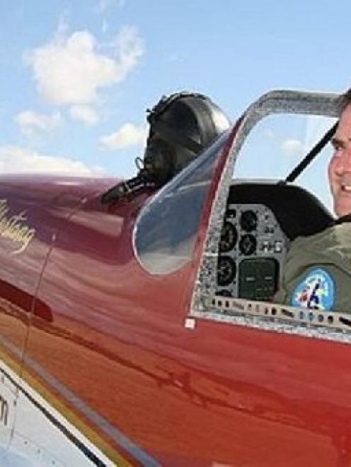 Celebrity chef Simon Gault in his Thunder Mustang aircraft. Photo supplied.