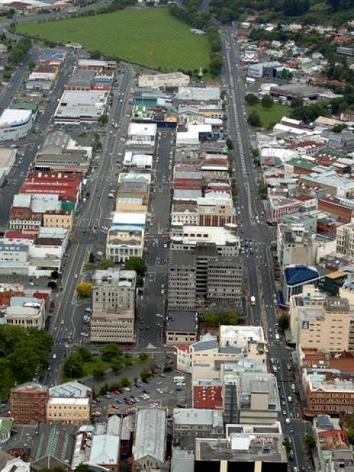Central Dunedin, looking south.
...