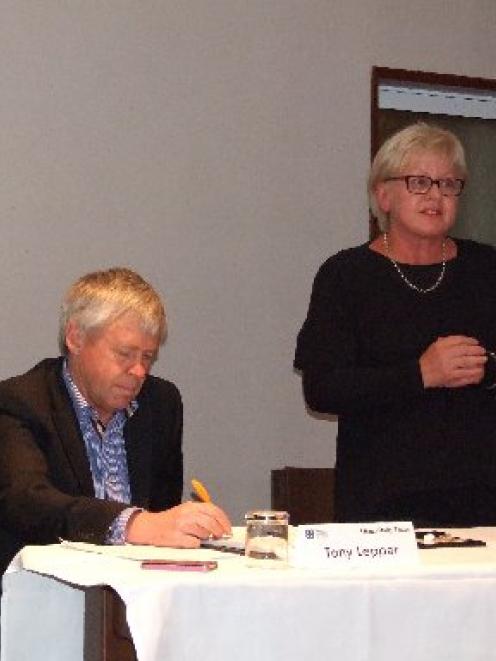 Central Otago mayoral candidates, incumbent Tony Lepper and challenger Lynley Claridge, on the...