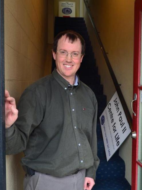 Centre for Life co-ordinator Frank Fischer (42) stands in the entrance of the new crisis...