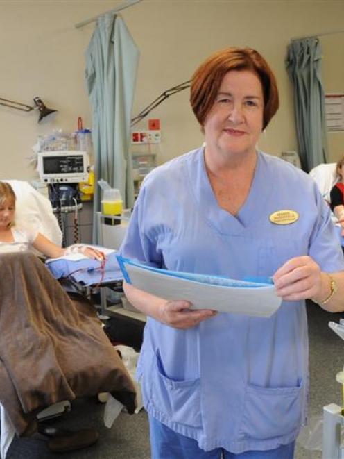 Charge nurse manager Maree McDonald, with (left) Claire Johnson (22), of Invercargill, who is...