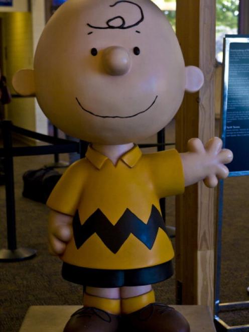 Charlie Brown greets visitors to the at Charles M. Schulz Airport in Santa Rosa, California....