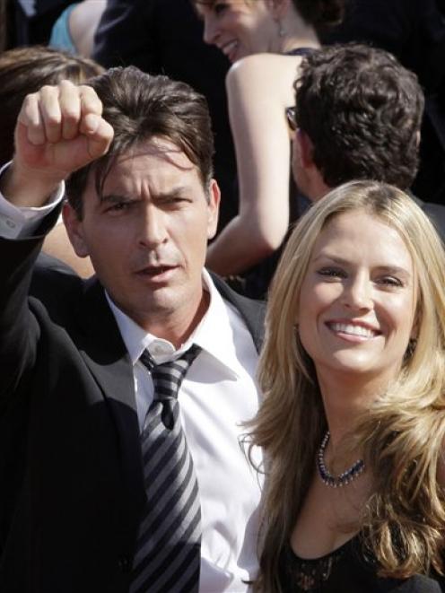 Charlie Sheen and Brooke Mueller arrive at the 59th Primetime Emmy Awards in Los Angeles in May...