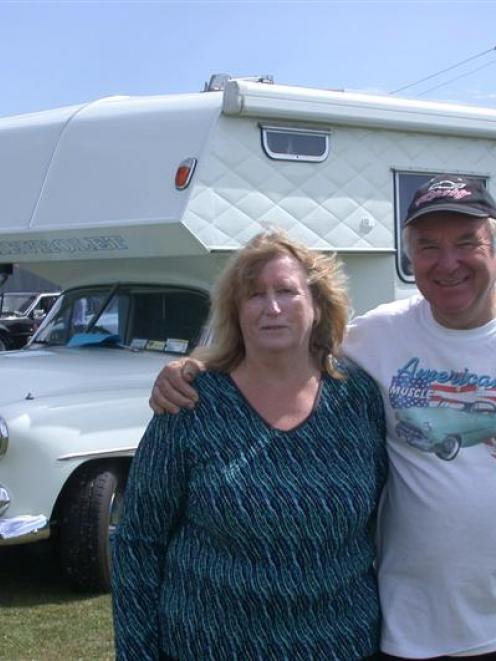 Chevrolet fans Lynda and Ian Gillespie with their 1952 Styleline camper van, created by Mr...