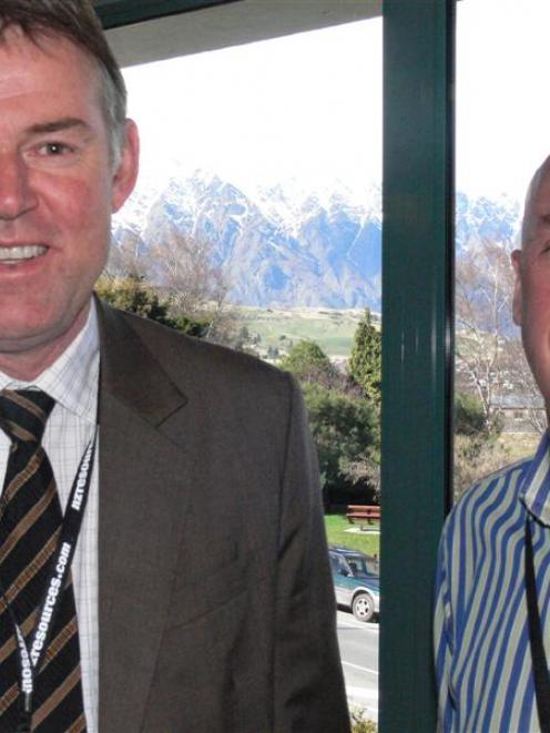 Chief executive Richard Michael of lobby-group Straterra (left) and Solid Energy chief executive...
