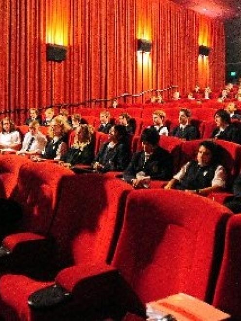 Office of Film and Literature Classification chief censor Bill Hastings (left) addresses high...