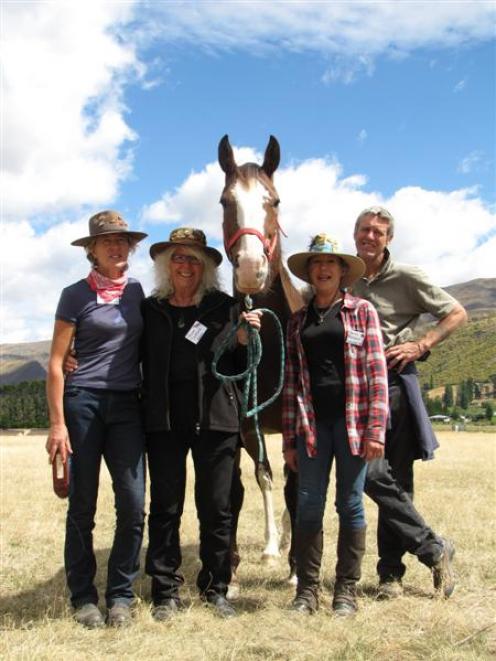 Chris Thompson (left), of Wanaka, Fleur Sullivan, of Moeraki, Magic, Deirdre Mackenzie, of...