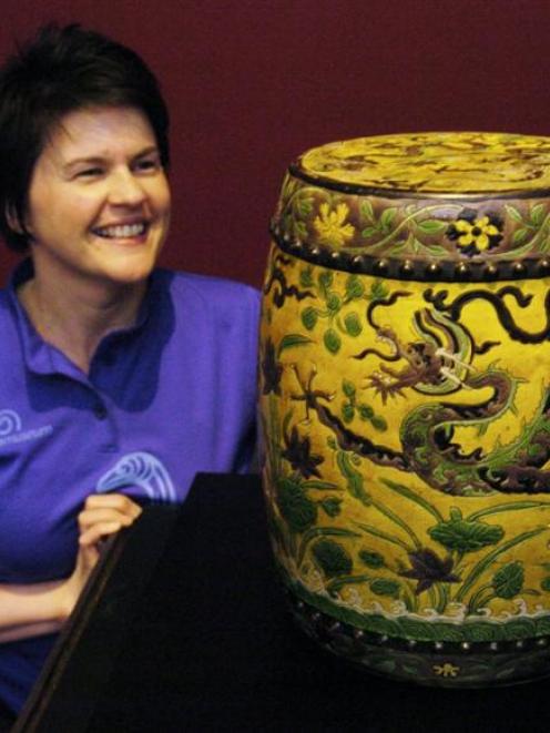 Clare Wilson, of the Otago Museum, takes a closer look at a drum-shaped Chinese ceramic stool,...