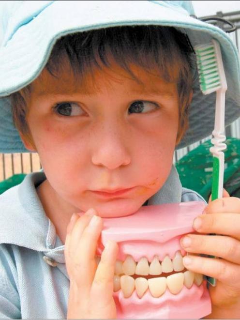 Clean choppers: Nathan Raynbird (4), who attends the Kidzway day-care centre in Tapanui, knows...