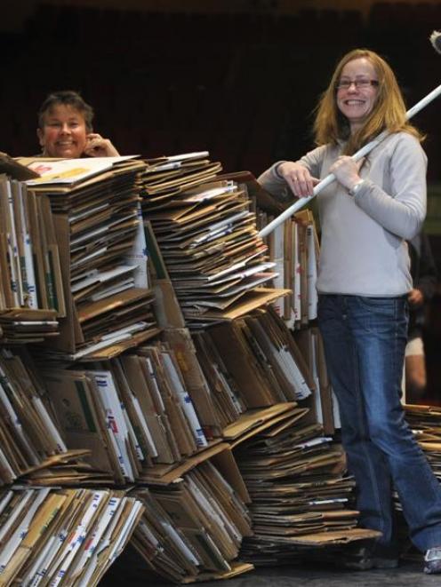 Cleaning up after the Regent 24-Hour Book Sale are convener Alison Cunningham (left) and...