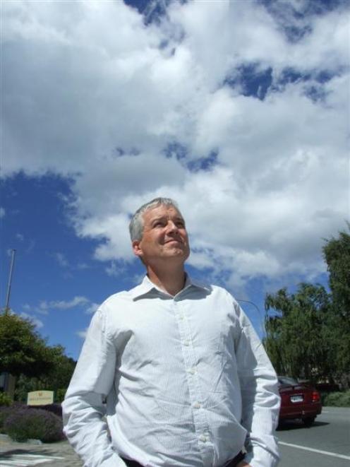 Climate conference co-chairman Dr Greg Bodeker checks  the atmosphere in  Queenstown. Photo by...