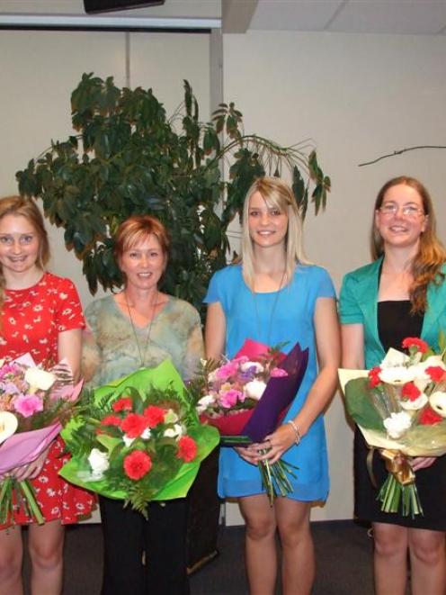 Clutha District Health 2014 Scholarship recipients (from left) Holly Johnstone, Sandra Whitaker,...