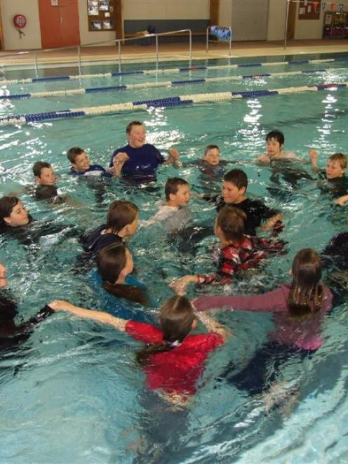 Clyde School year 5 and 6 pupils learn how to swim with the current at the Molyneux Aquatic...