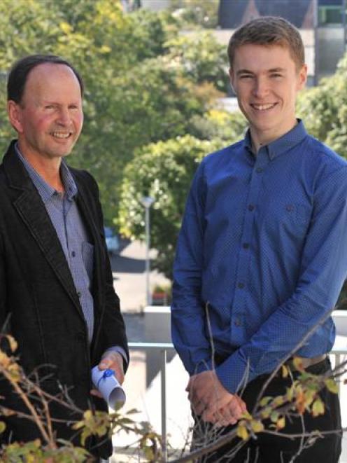 Colin Robertson (left), of Invercargill,  reflects on the inaugural Douglass D. Crombie Award,...