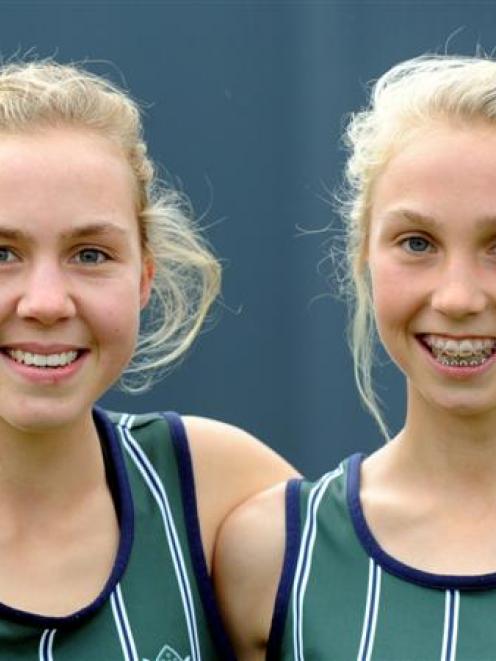 Columba College sisters Sian (left) and Hanna English after competing in the Caversham road...