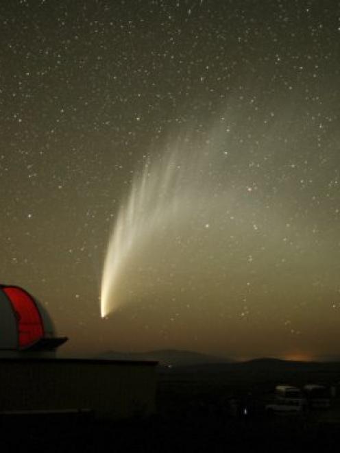 Comet McNaught, pictured in 2007 from the Mt John Observatory, above Lake Tekapo, which could...