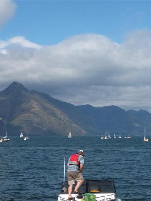 Competitors in the annual Donald Hay Classic race from Queenstown to Kingston  on Friday. Photo...