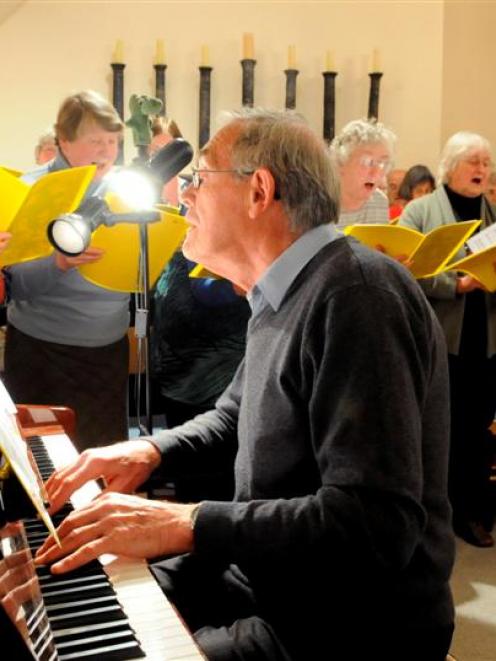 Composer Emeritus Prof Colin Gibson accompanies the Mornington Methodist Church choir as it sings...