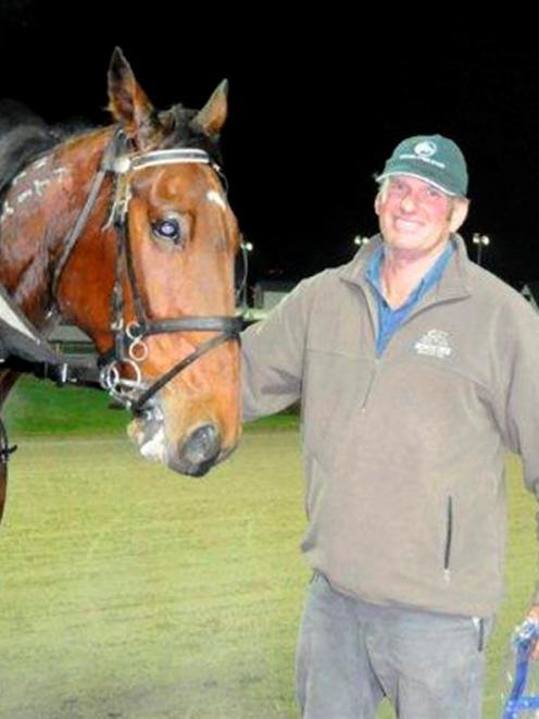 Connection and trainer David Gaffaney after his Forbury Park win. Photo by Tayler Strong.