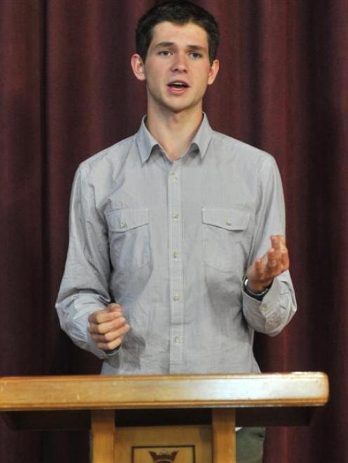 Connor Seddon has taken up speech-making again because he wants to pursue a diplomatic career....