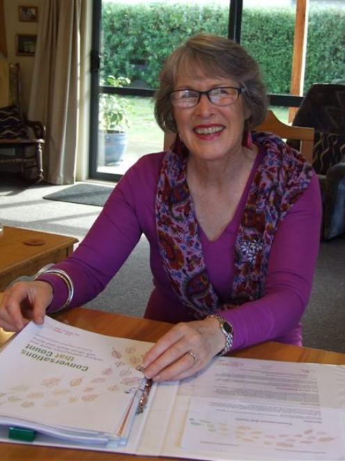 Conversations that Count volunteer Susan McDonald (57), of Cromwell, at her home. Photo by Lynda...