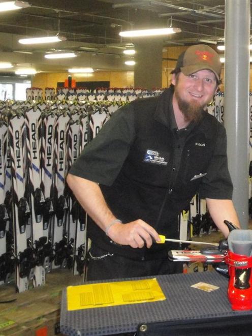 Coronet Peak rentals head of department Jim Hemingway hard at work. Photo supplied.