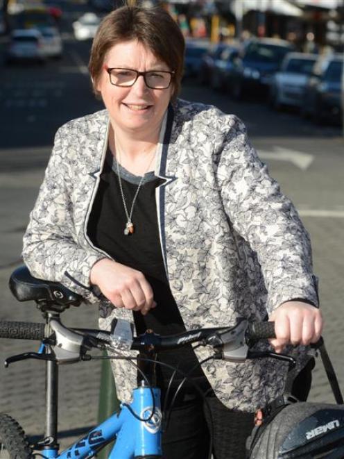 Cr Kate Wilson says cycleways will bring myriad benefits to Dunedin. Photo by Linda Robertson.